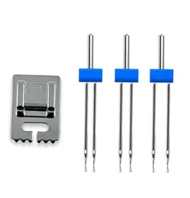 Twin Needles and Pintuck Pressure Foot Combo for Automatic Sewing Machines