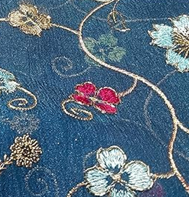 Trasparent Fabric Multicolred Flower Embroidered