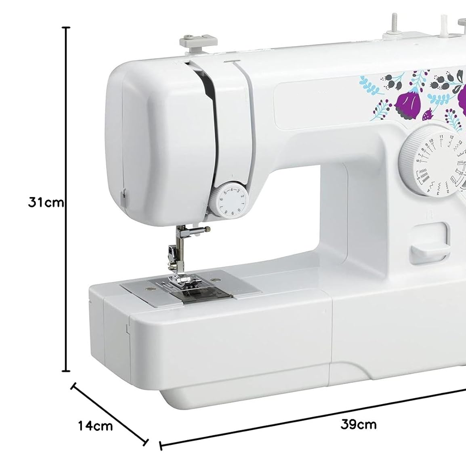 1400 Corded Electric Sewing Machine, White