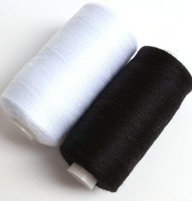 Black and White Sewing Threads for Machine and Hand Sewing Accessories