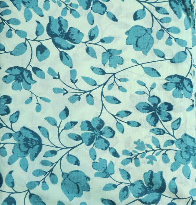Floral Printed Pure Cotton Unstitched Dress Material