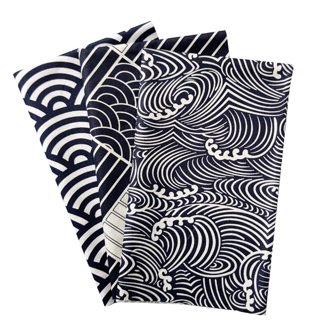 3 Pcs Sea Wave Cotton Fabric Fat Quarters Fabric Sewing Quilting