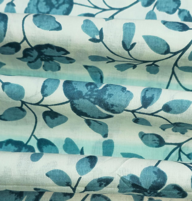 Floral Printed Pure Cotton Unstitched Dress Material