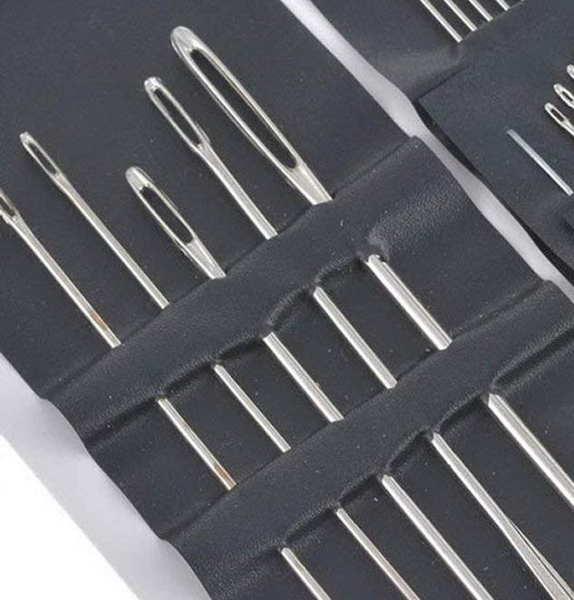 55 Pieces Stainless Steel Big Eye Hand Sewing Needles Set