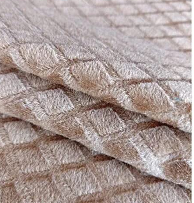 Velvet Solid Embossed Unstitched Sofa Fabric