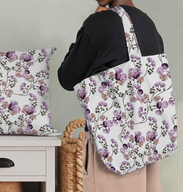 Soimoi Rayon Fabric Leaves & Peony Floral Print Fabric