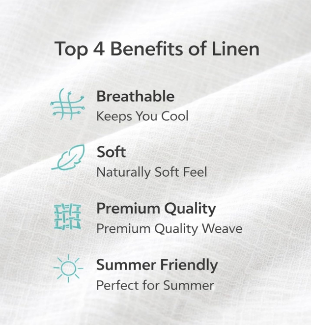 Lea Pure Linen Fabric White