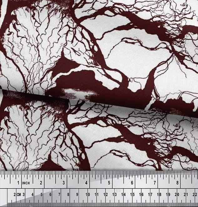Chiffon Fabric Landscape & Tree Shirting Print Fabric
