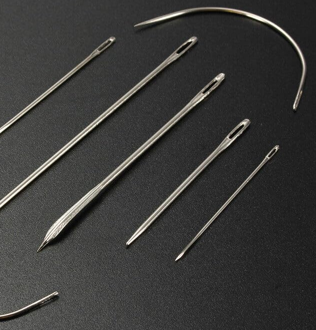 Hand Sewing Needles Kit 7 Piece Set of Curved and Straight
