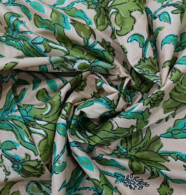 100% Cotton Dress Making Fabric Sanganeri Print
