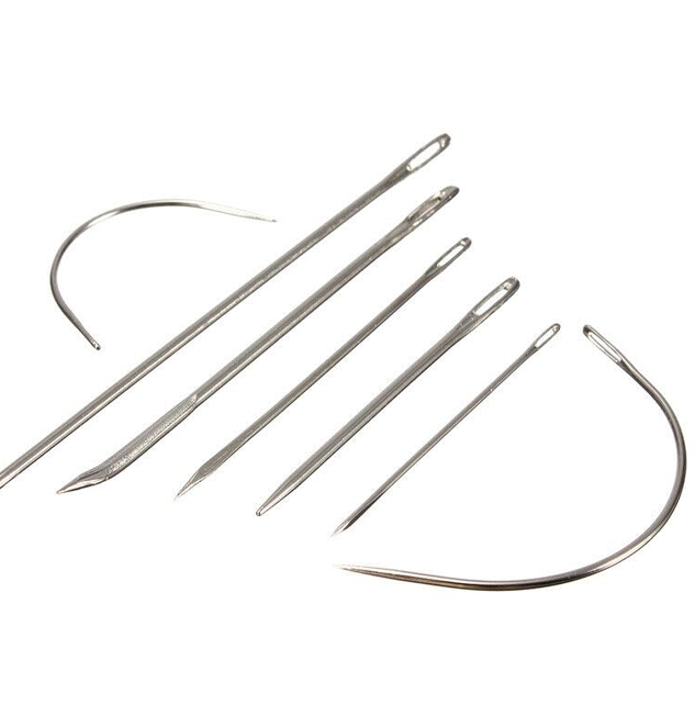 Hand Sewing Needles Kit 7 Piece Set of Curved and Straight