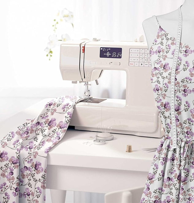 Soimoi Rayon Fabric Leaves & Peony Floral Print Fabric