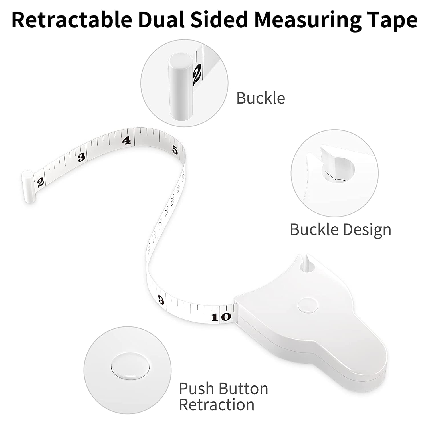 Body Measuring Tape - Retractable 150cm Inch