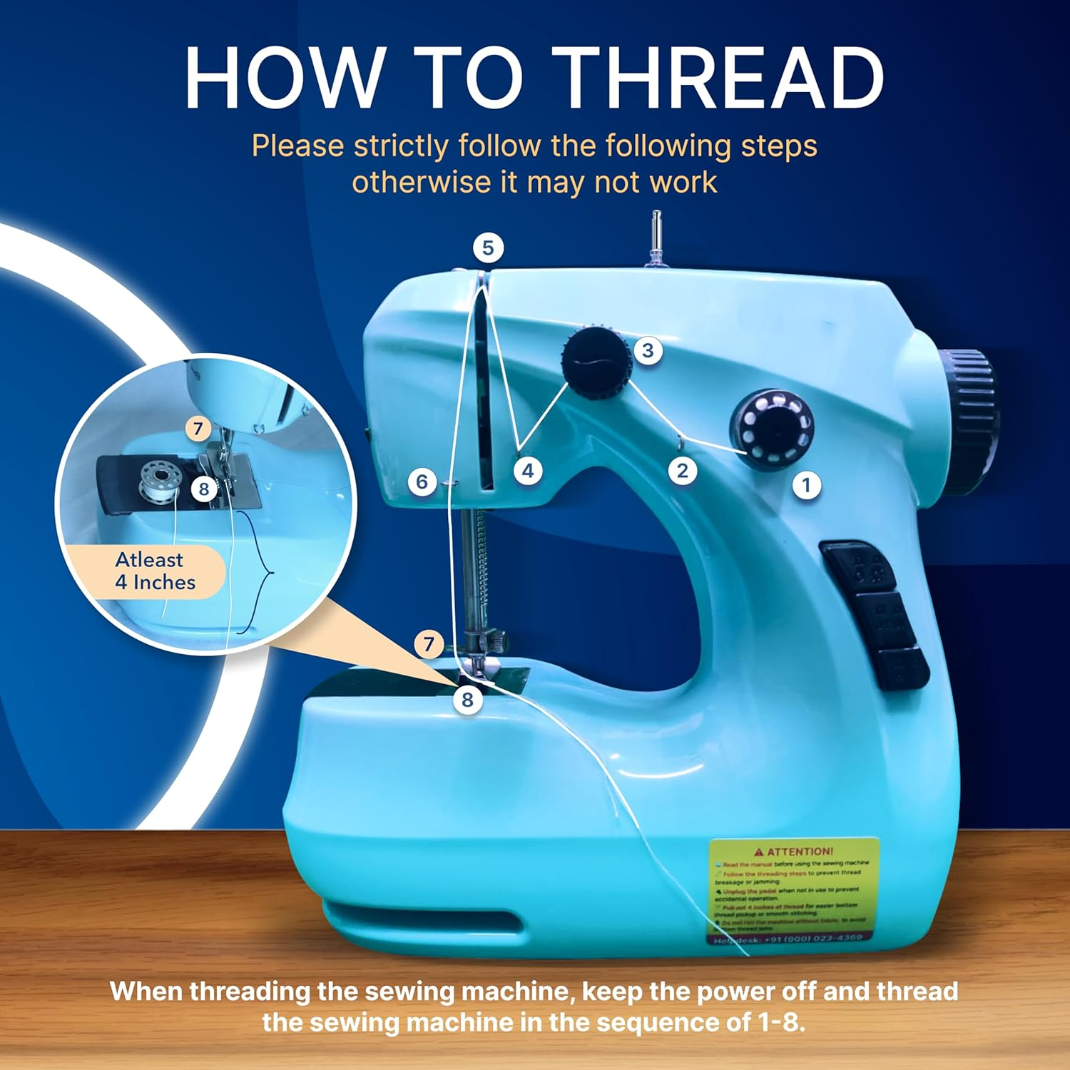Mini Sewing Machine with Extension Table