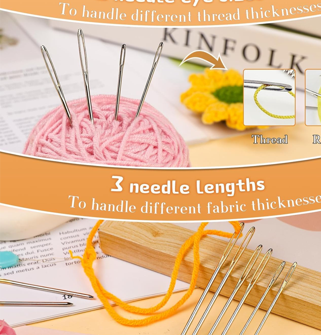 36Pcs Sewing Needle Set, Large Eye Needles for Hand Sewing