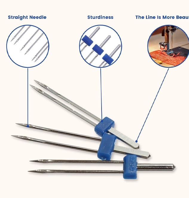 Set of 3 Twin Needles Pins for Sewing Machine