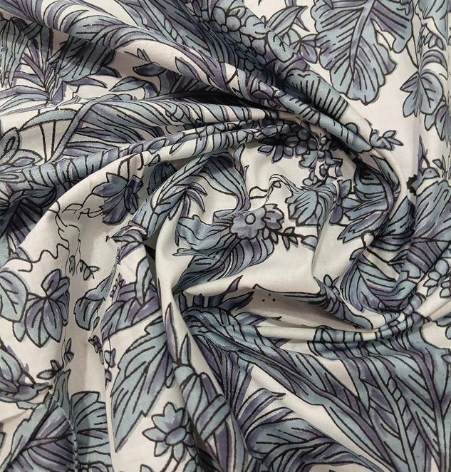 Pure Cotton Dress Making Fabric Sanganeri Print
